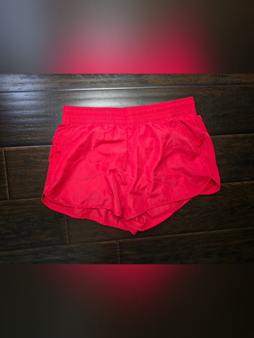 Athletic Works Womens Red Shorts with pockets and Lining Large